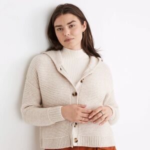 Madewell Hooded Crop Cardigan Sweater in Coziest Yarn